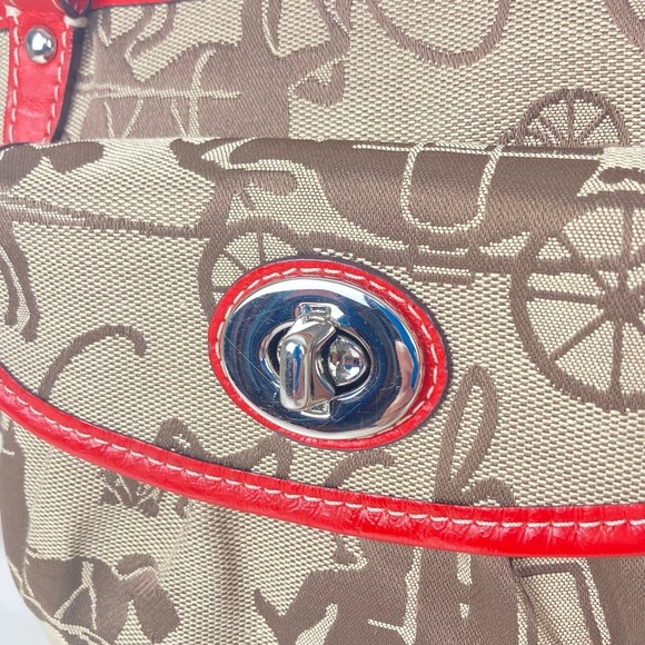 COACH Leah Horse Carriage Print Canvas and Leather Shoulder Bag - $274. - #14855 - Picture 6 of 11